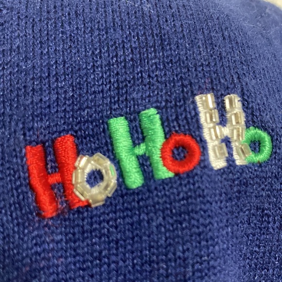 THE QUACKER FACTORY Embroidered Embellished Christmas Blue Sleeveless Sweater XL - Picture 9 of 13